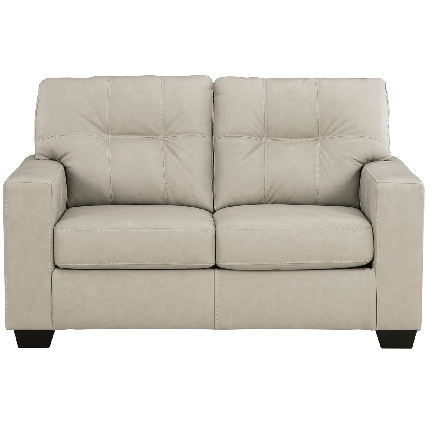 Aria Gray Leather Loveseat | 1H-7095L | AFW.com