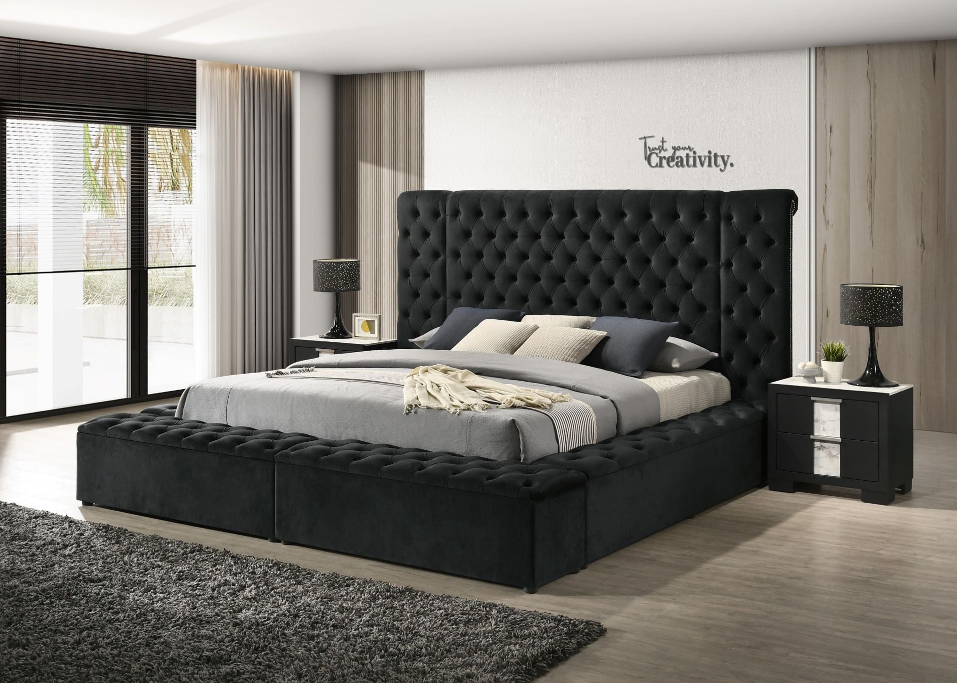 Liliana Black King Bed | 5203BK-K | Crown Mark | AFW.com