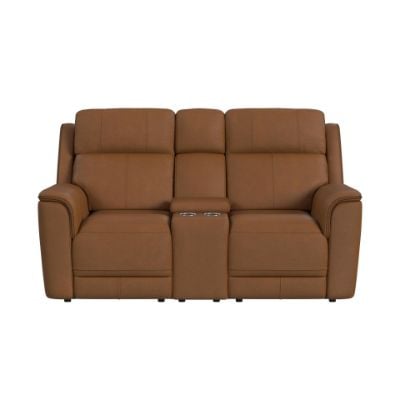 MustangPowerMotionLoveseatwConsolePowerHeadrestandLumbarinAilneButternut_Front.jpg