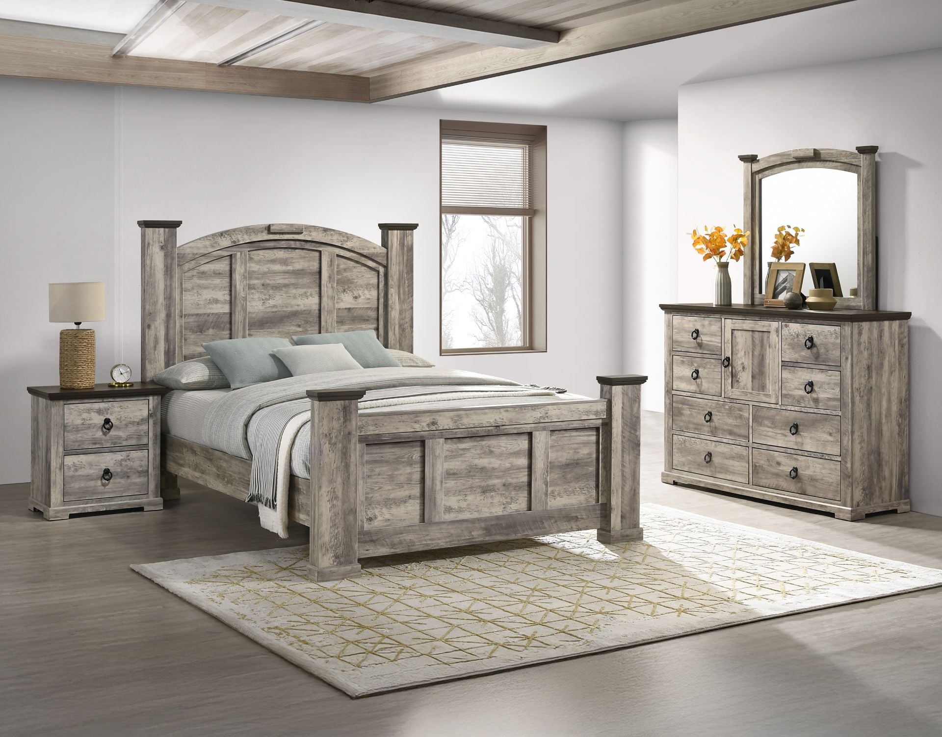 rustic grey dresser and nightstand set Broken Bow Bedroom Set main image 0