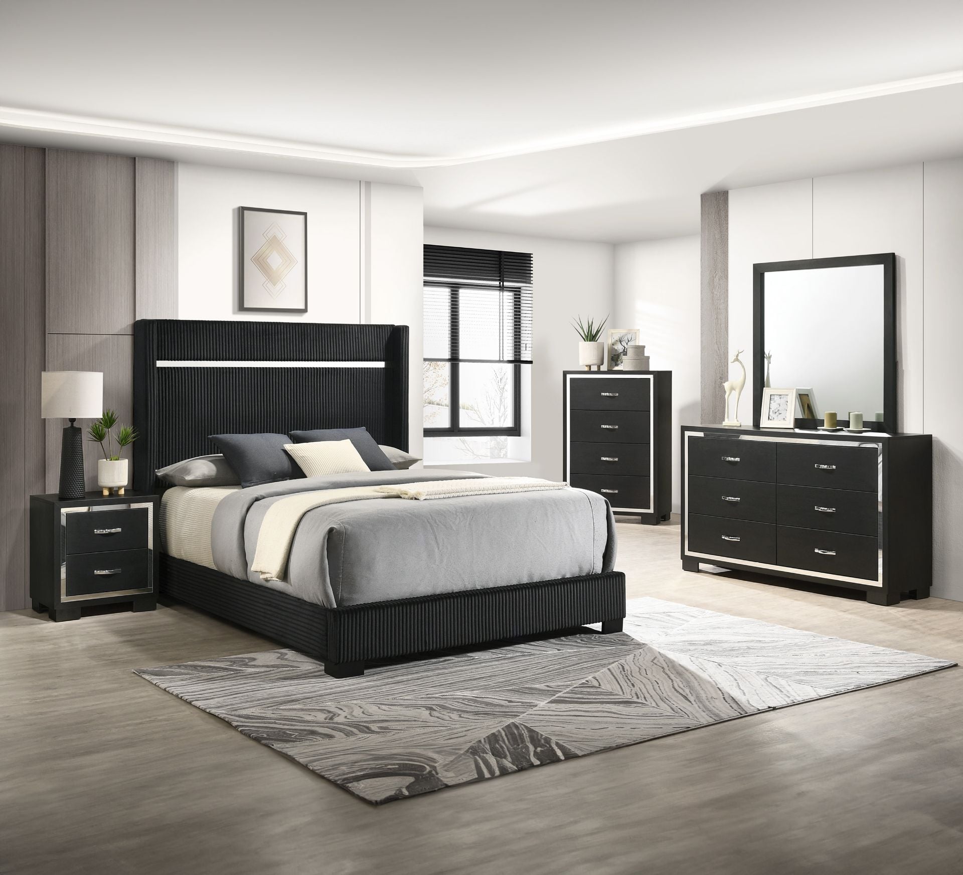Gennro Black Queen Bed | B9295Q | Crown Mark | AFW.com