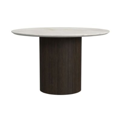 SylvieRoundDiningTableTopwWhiteFauxMarbleTopandBaseinDarkBrown_Front.jpg