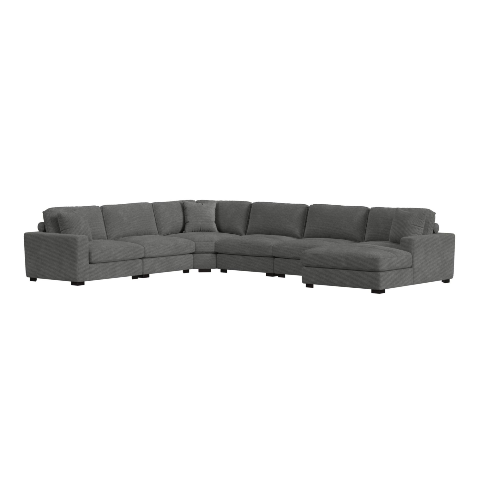 Arizona Gray Modular 6PC Sectional w/RAF Chaise | U-8540-9442-RCSE