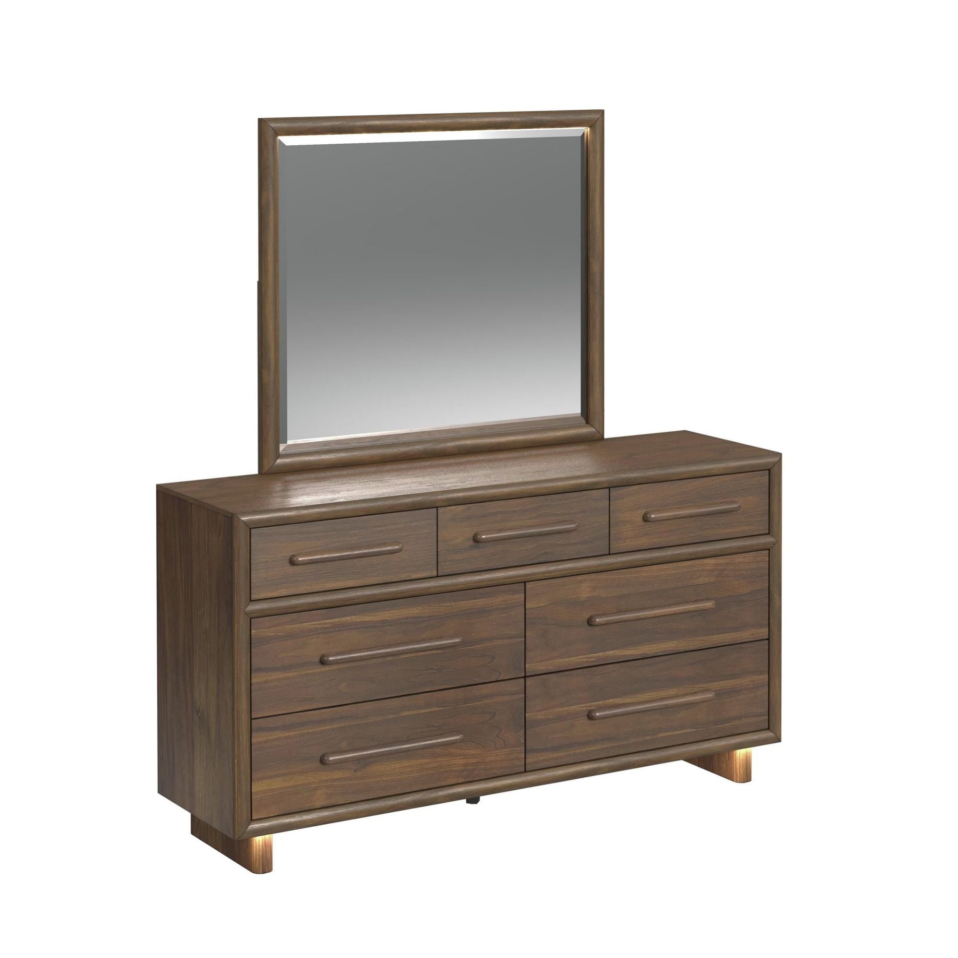 Brisbane Brown Dresser and Mirror Set | B-16760-5-DRMR | Elements  International Group, LLC | AFW.com