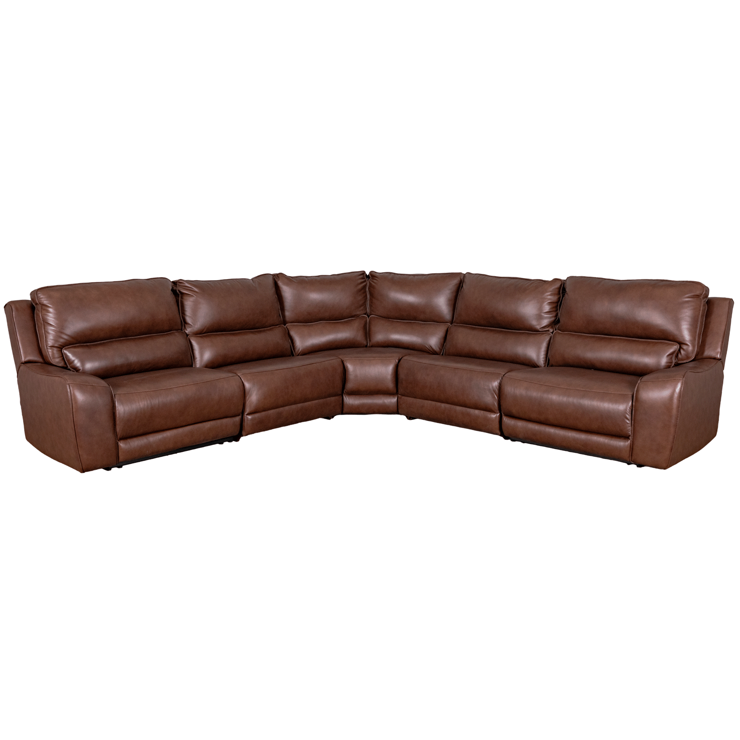Chocolate Leather 6-Piece Power Reclining Sectiona | 0V0-716-6PC