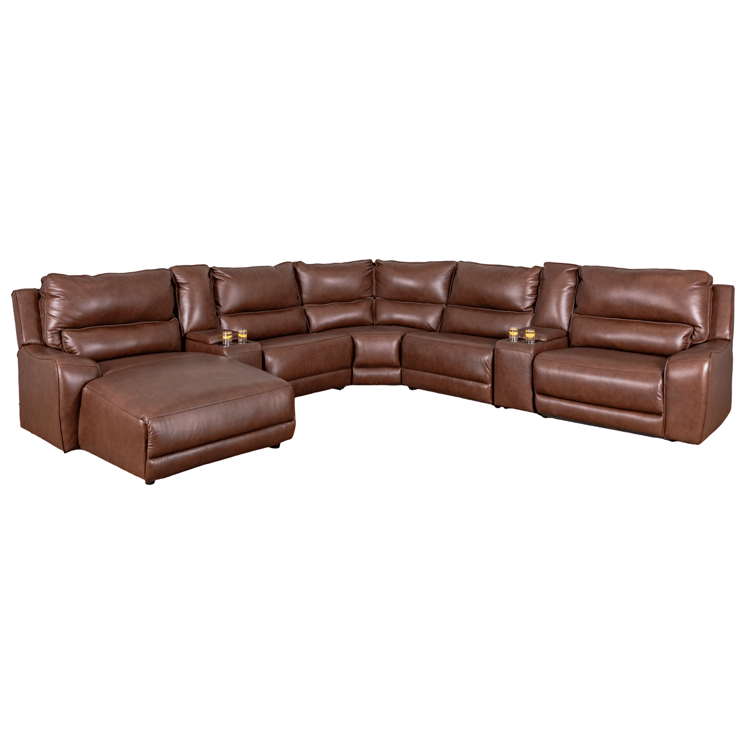 Milo Leather 7PC Dual Power Reclining Sectional | 1D-90066-7PC