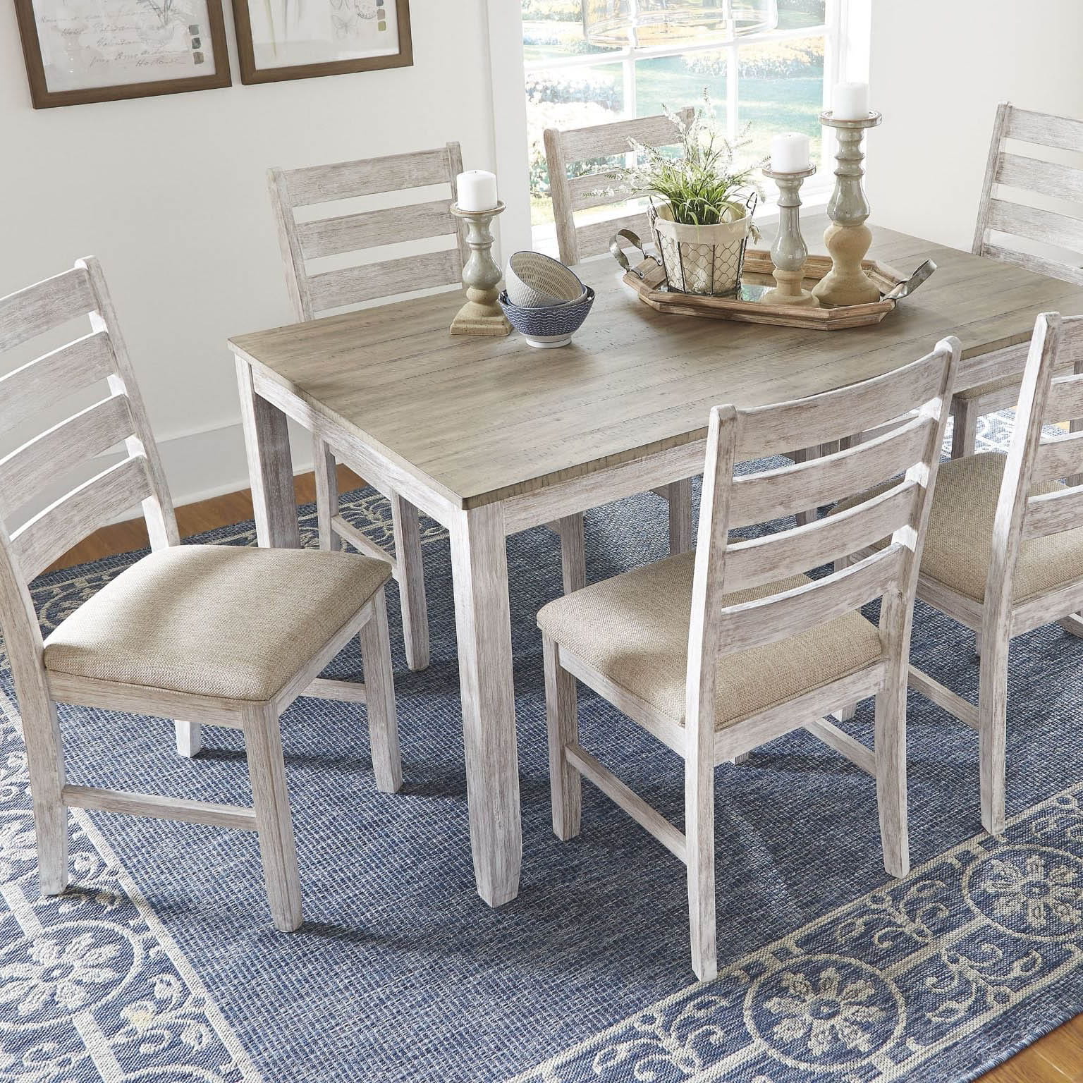 Skempton 7PC Dining Table and Chairs, White