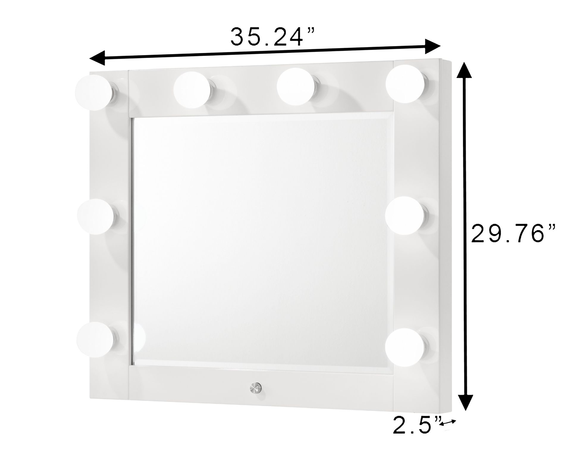 Avery White Vanity with Stool and Mirror | B4850WH-4852-11 | Crown