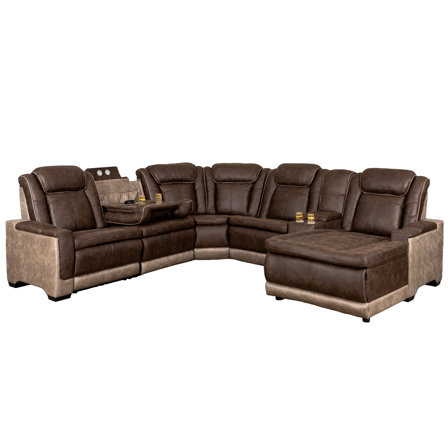ばぁうLoungeA Lantana 5PC Dual Power Reclining Sectional - Elements