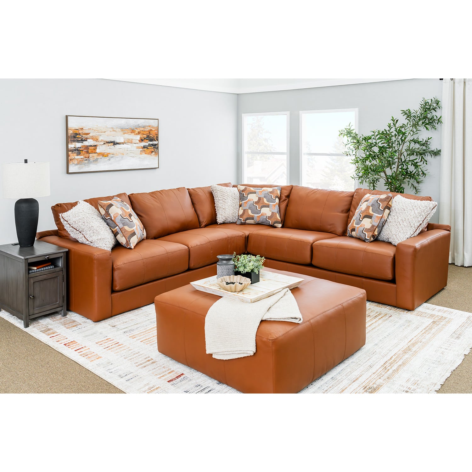Minori Leather 3PC Sectional - Jackson Furniture / Catnapper | AFW.com