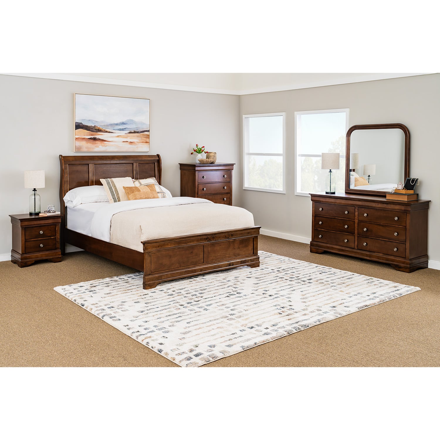 Monroe Brown Queen Bed | C0394A-Q48/-BXN | Lifestyle Furniture